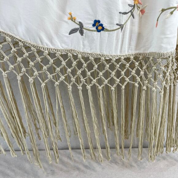 Anthropologie Gatsby Fringe Floral Bird Embroidered Tank size 14 NWT - Picture 8 of 8